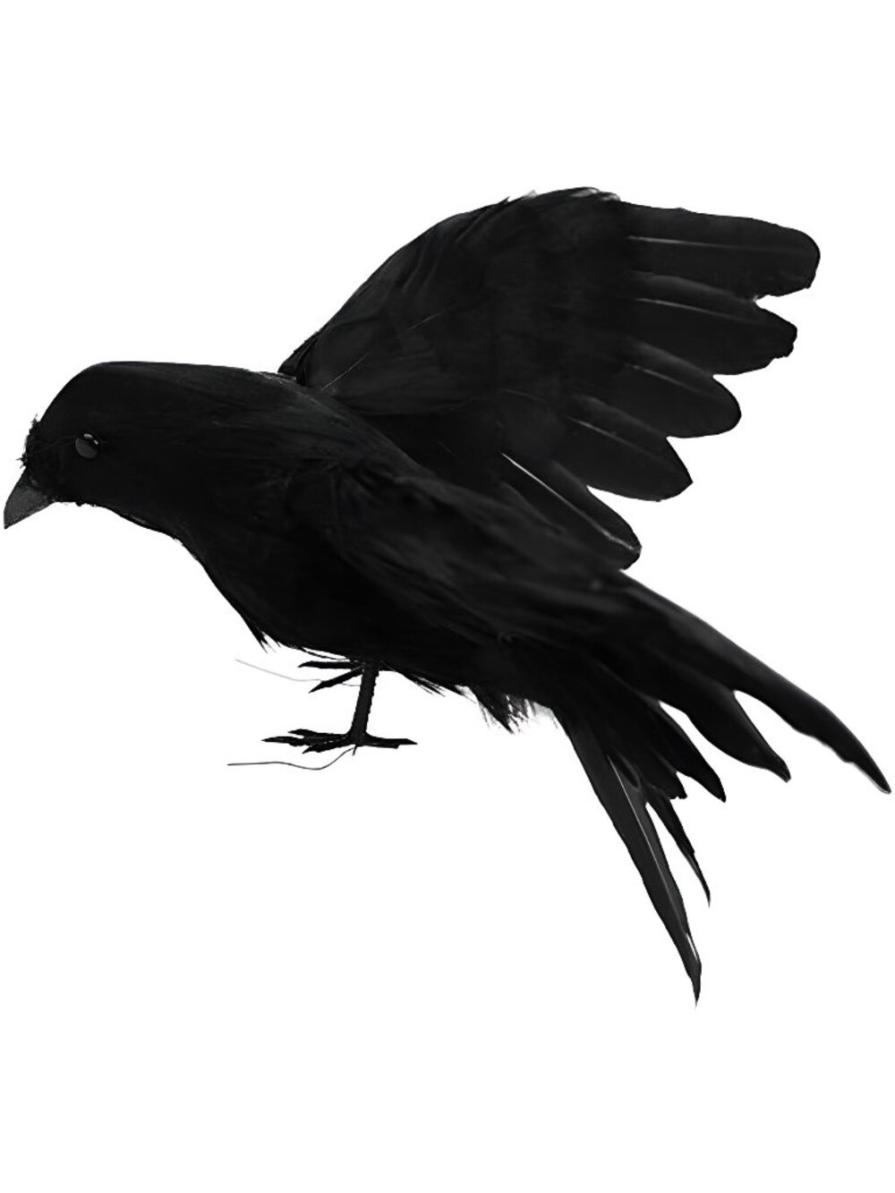 Halloween Handmade Crow Prop Feathered Black Crows Prop - 1pc Flying Crow, 5.9in
